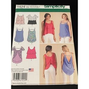 00327 - Simplicity 1424 R5Misses' Flounce Tiered Layered Cami Top Sewing Pattern